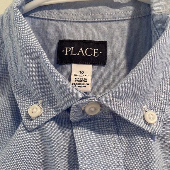 Short sleeve blue Oxford button down shirt - Picture 2 of 8
